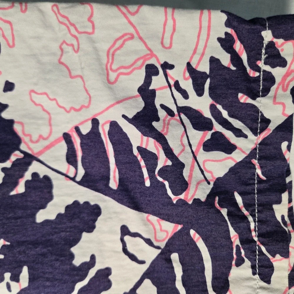 Levis Mens Hybrid Board Shorts Large Tropical Fern Leaf Print Navy Pink White